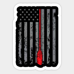 American Flag Grunge Kayak Kayaker Paddle Sticker